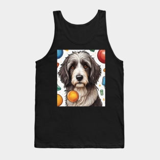 Bearded Collie With Toys Pattern Tank Top